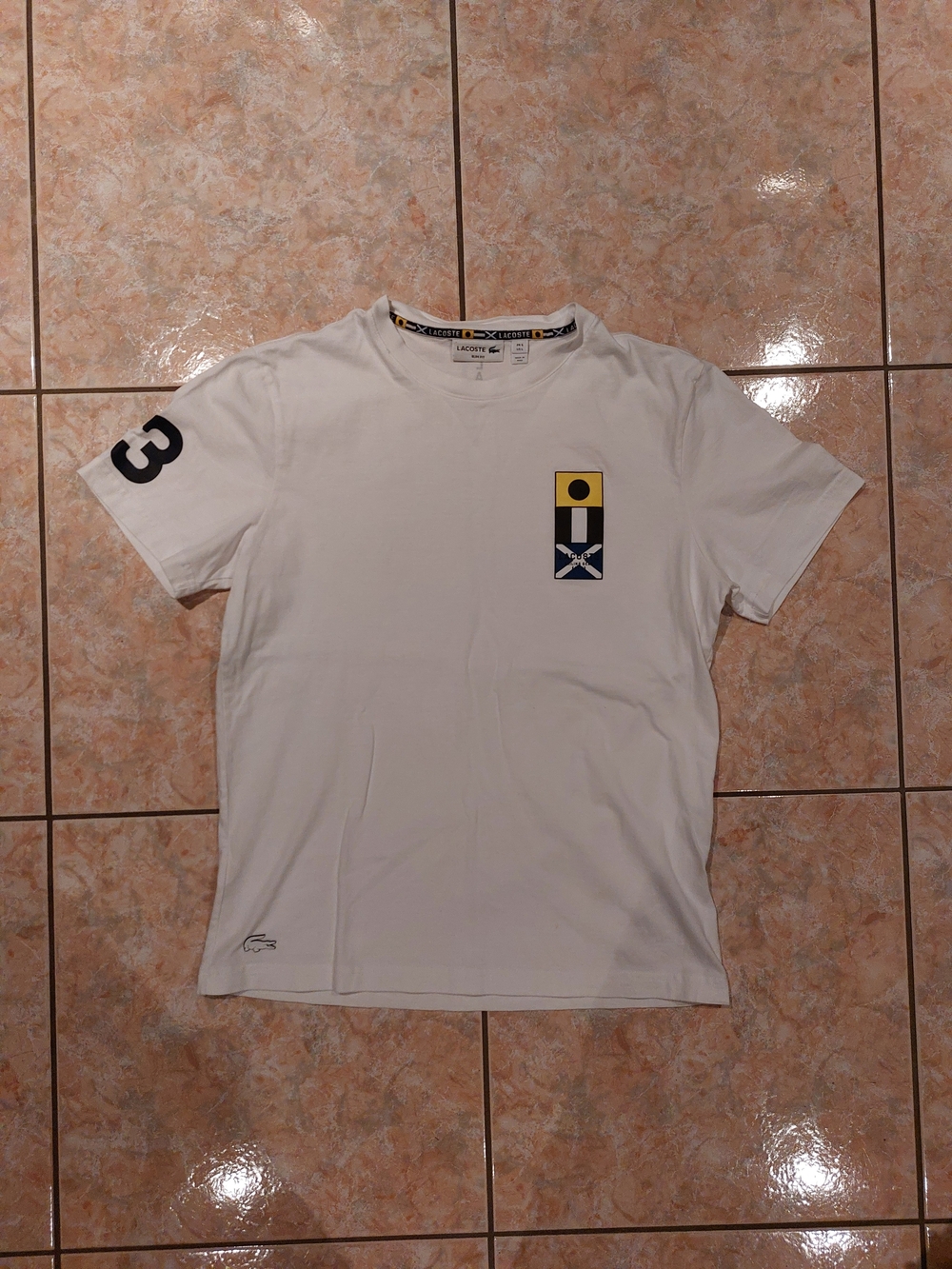 Lacoste Men’s White Crew Neck Graphic Tee